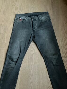 Isaia Slim Straight Washed Grey Jeans